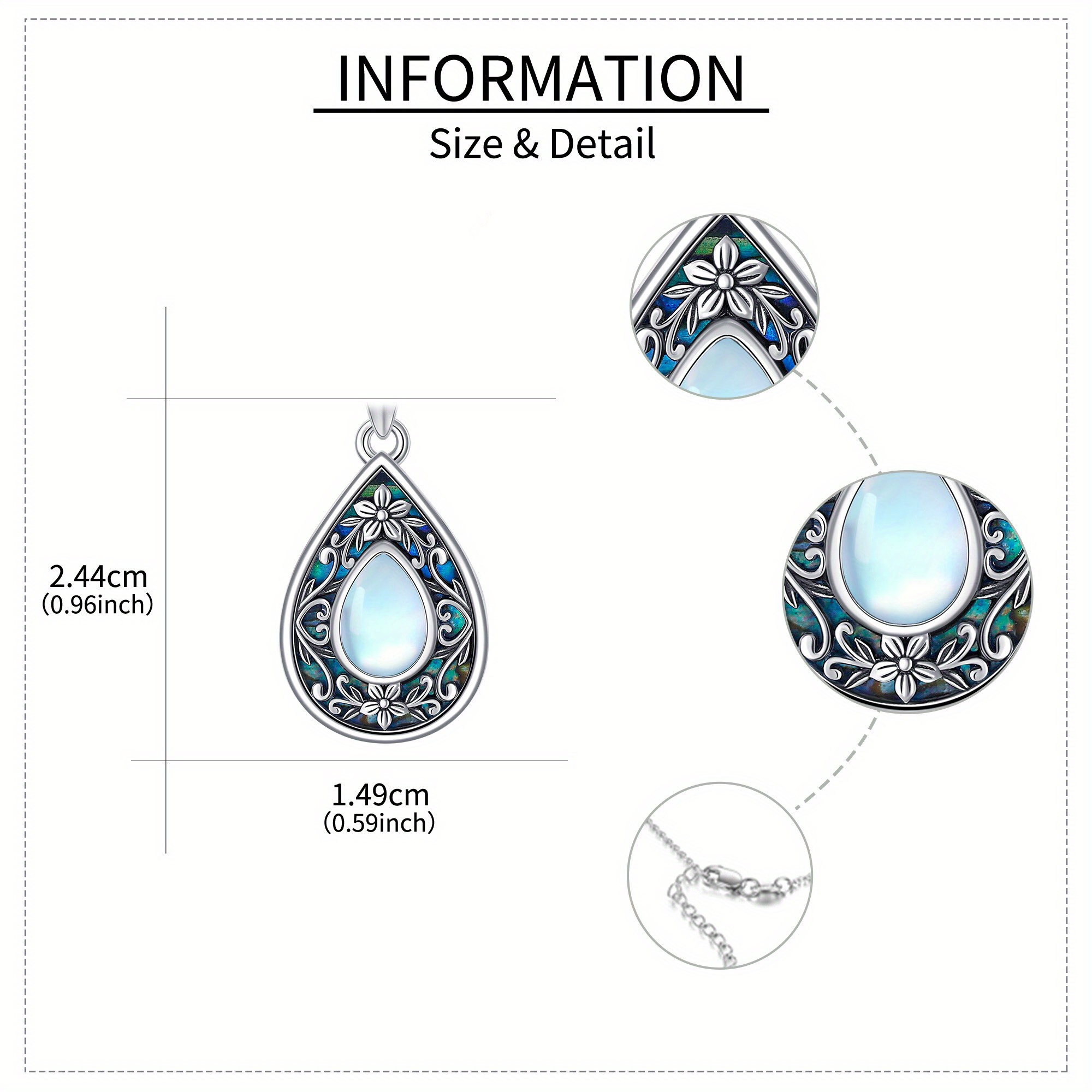 Women's Synthetic Moonstone Flower Pendant Necklace